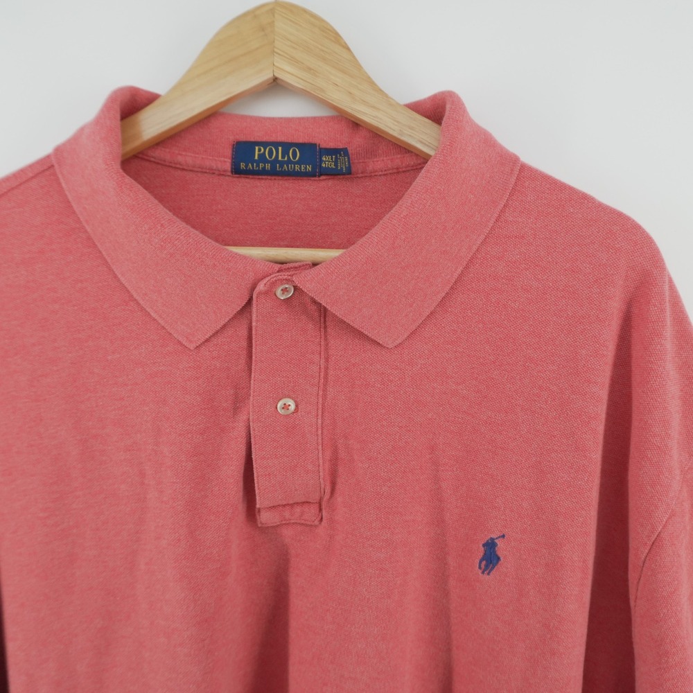 Polo Ralph Lauren Polo Shirt Mens 4XLT Red Short Sleeve Cotton Pique Pony Logo